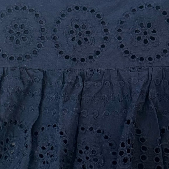 Boden Broderie Eyelet Skirt Navy Blue Size 6R Trumpet Mermaid Midi Cotton - Picture 12 of 13